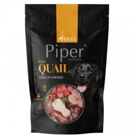Пауч за кучета Piper Adult Dog с пъдпъдък и боровинки, 500г